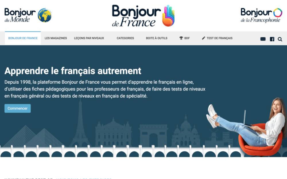 Bonjour de France: Website học tiếng Pháp trực tuyến 