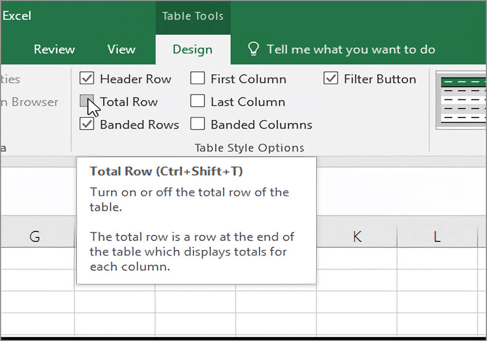 Sử dụng chức năng Excel Total Row để tính tổng tự động và hàng loạt